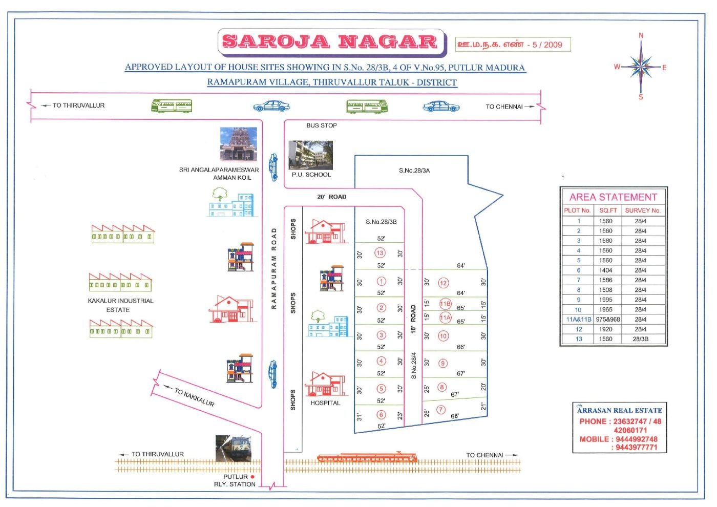 Saroja Nagar — approved layout plan, Tamil Nadu