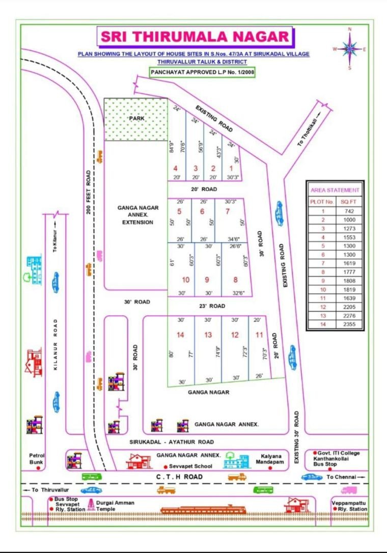 Sri Thirumala Nagar — approved layout plan, Tamil Nadu