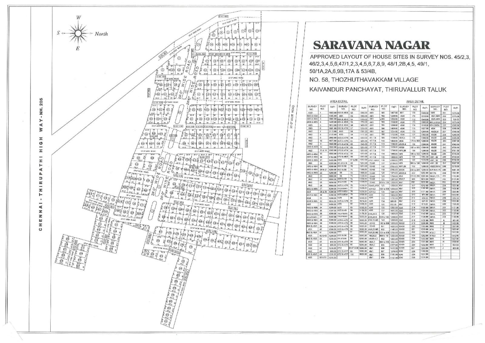 Om Saravana Nagar — approved layout plan