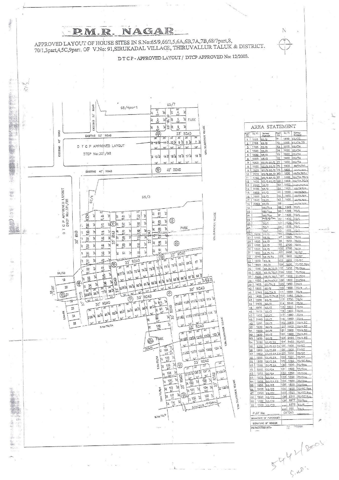PMR Nagar — approved layout plan
